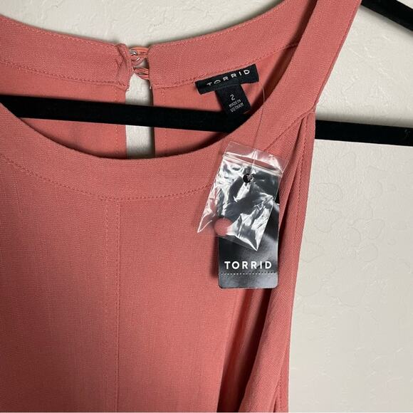 Torrid Blush Mini Woven Tiered Dress 2X NWT 13099013 Desert Sand - Picture 5 of 16